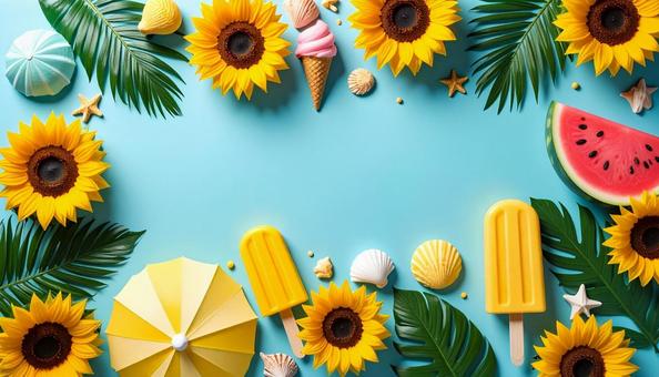 夏イメージの背景素材 夏イメージの背景素材の写真