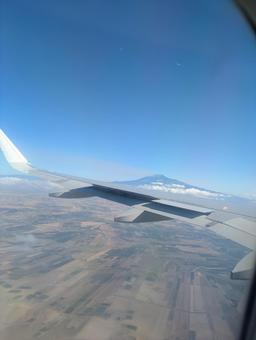 機内から見たエトナ山 エトナ山,シチリア,イタリアの写真素材