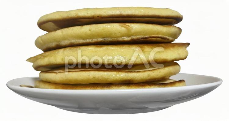 パンケーキ横とお皿（PSDは切抜き）01 パンケーキ,ホットケーキ,ケーキの写真素材