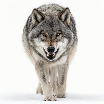 獰猛な灰色のオオカミの表情 獰猛な灰色のオオカミの表情の写真