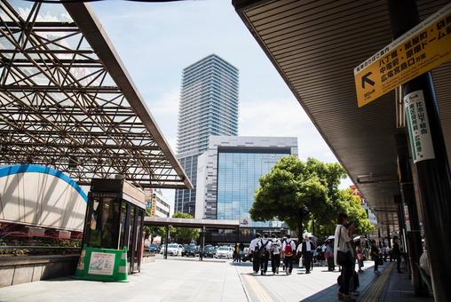 Hiroshima Station front high-rise building, jr estación de hiroshima, plaza de la estación de hiroshima, hiroshima, JPG