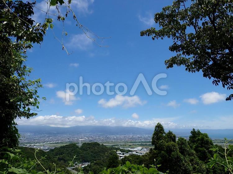 御殿山頂上からの景色@静岡県静岡市 御殿山,蒲原,展望台の写真素材