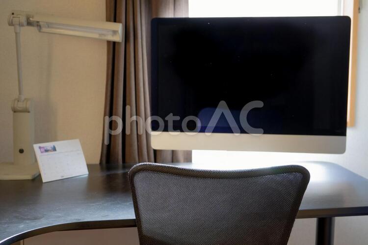 在宅ワークスペース 屋内で,家具,現代のの写真素材