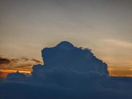 Sunset hidden by clouds, JPG