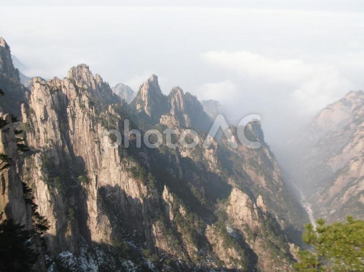中国　黄山の風景　2 黄山,世界遺産,中国の写真素材