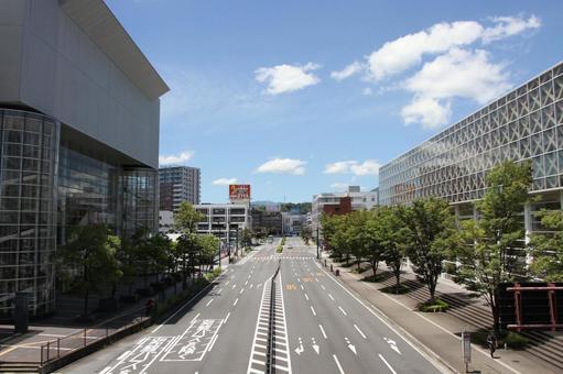 大分市街地 大分県,大分市,国道の写真素材