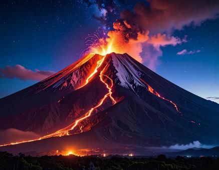 山の噴火 山の噴火の写真