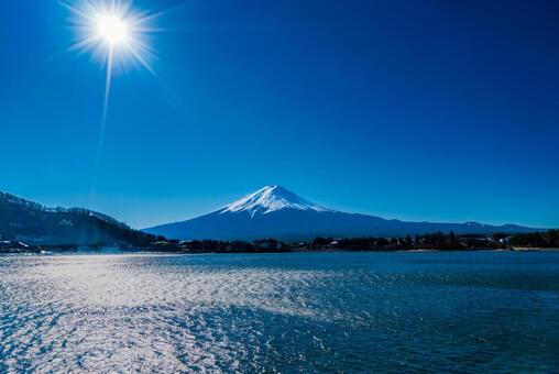 お正月の富士の見える風景 自然,山,世界遺産の写真素材