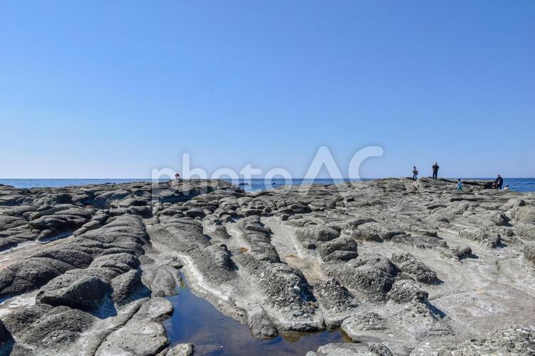 千畳敷海岸・青森 千畳敷海岸,深浦千畳敷,東北地方の写真素材