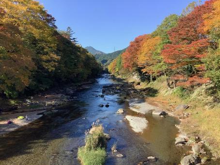 秋川渓谷 秋川渓谷 秋川渓谷,渓谷,秋の写真素材