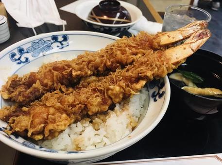 大海老天丼 大海老天丼 特大大海老天丼,天丼,エビの写真素材