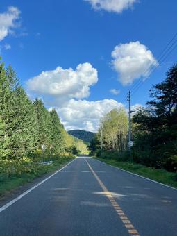 北海道の道路17（幌加内町） 道路,北海道,小平町の写真素材