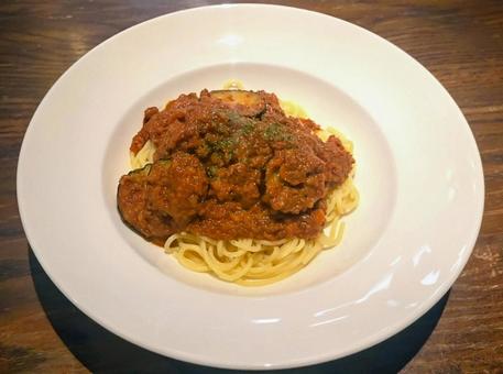 ミートソースパスタ ミートソースパスタ ミートソース,パスタ,なすの写真素材