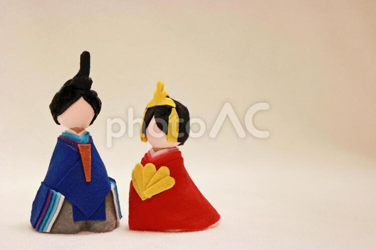 手作りのひな人形 お祝い,お雛様,てづくりの写真素材