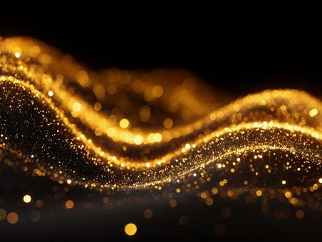 キラキラと流れるゴールドの抽象背景1の写真
