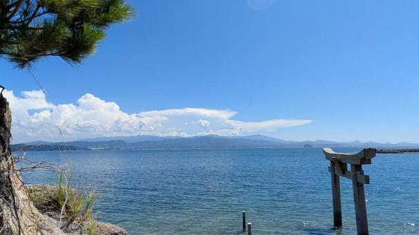 神様を祀る海 神様を祀る海 空,海,海景の写真素材