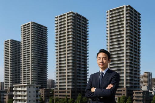 賃貸経営イメージと高層住宅 賃貸経営イメージと高層住宅の写真