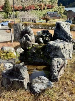 竹田水車メロディーパーク　庭石 庭石,水受け,飾りの写真素材