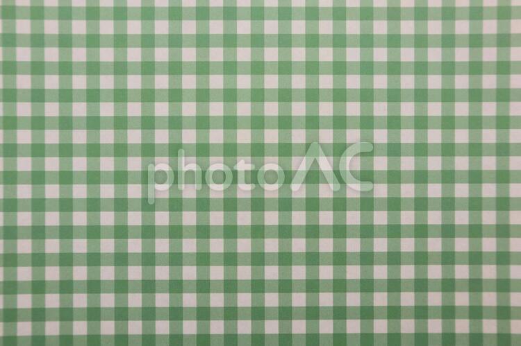 チェック柄　背景素材・壁紙素材　グリーン＃２ チェック,ギンガムチェック,グリーンの写真素材