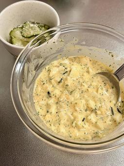 ズッキーニのタルタルソース ご飯,料理,おうちごはんの写真素材