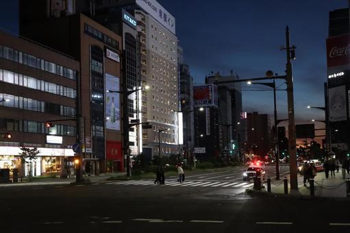 札幌の街並み その3 札幌の街並み その3 夕焼け,夕暮れ,夜景の写真素材