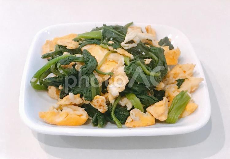 ほうれん草とたまごの炒め物 ほうれん草とたまごの炒め物,野菜,やさいの写真素材