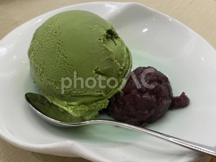 抹茶アイスとあんこ 抹茶アイス,アイス,あんこの写真素材