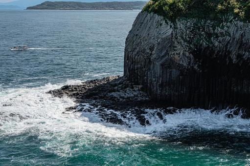 佐賀県　七ツ釜の風景 七ツ釜,佐賀,玄界灘の写真素材