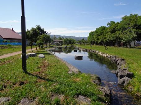 北海幹線用水路　遊緑通り 小川,公園,散歩の写真素材