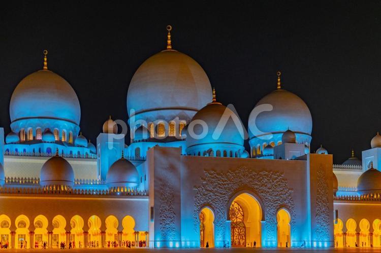 シェイクザイードグランドモスク（UAE） シェイクザイードグランドモスク,アブダビ,uaeの写真素材