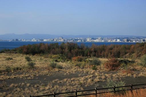 赤水展望広場から見た鹿児島市内 赤水展望広場から見た鹿児島市内 赤水展望公園,展望公園,公園の写真素材