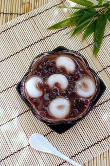 Chilled red bean soup with shiratama, JPG