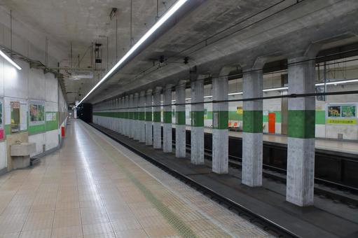 長野電鉄、市役所前駅、ホーム 長野電鉄,長電,市役所前駅の写真素材