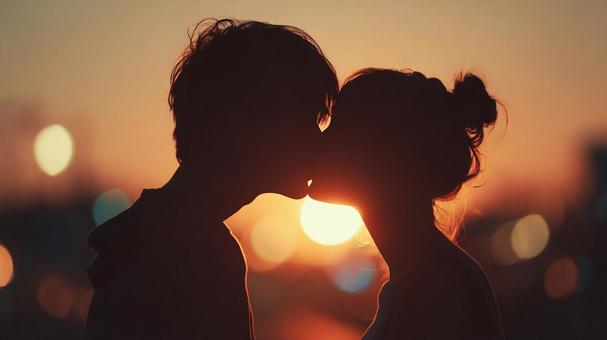 青春のロマンス・キスシーンの写真