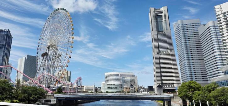 風景 横浜 夏 みなとみらい 風景 横浜 夏 みなとみらい 風景,街並み,神奈川県の写真素材