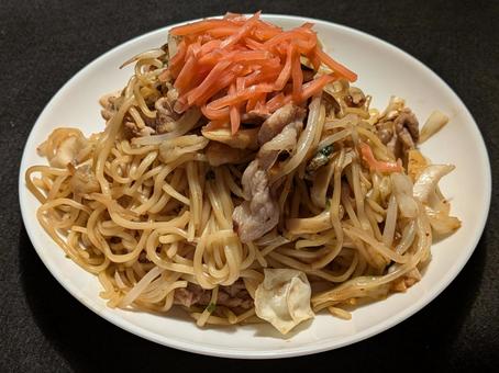 家庭で調理した焼きそば 家庭で調理した焼きそば やきそば,焼そば,麺料理の写真素材