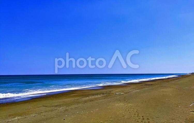オホーツク海　猿払村の海岸 海,オホーツク,砂浜の写真素材