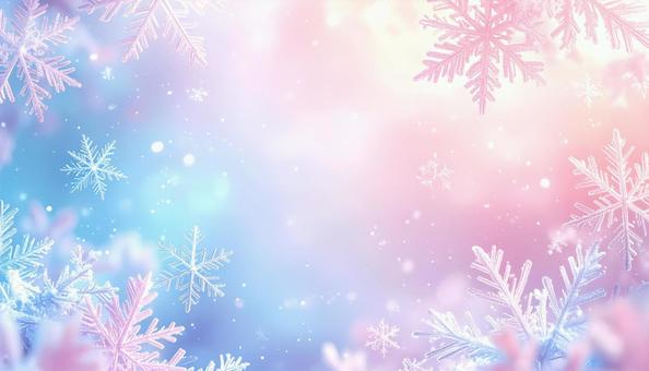 パステルピンクとブルーの冬景色 パステルピンクとブルーの冬景色の写真