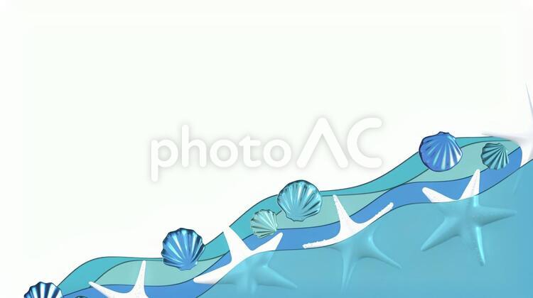 波打ち際のヒトデと貝 ヒトデ,貝,貝殻の写真素材
