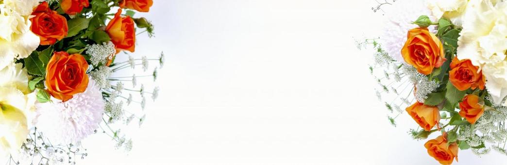 主に白やオレンジ色の多種花束素材 花,花束,黄色の写真素材