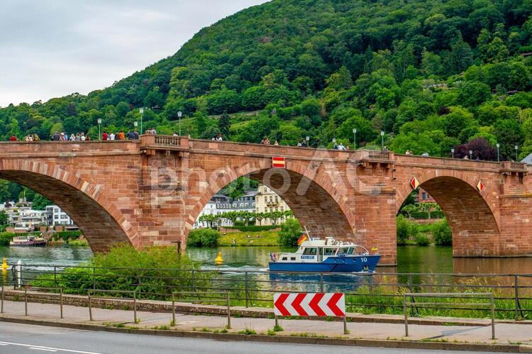 ハイデルベルグの風景　ドイツ 橋,ハイデルベルグ,風景の写真素材