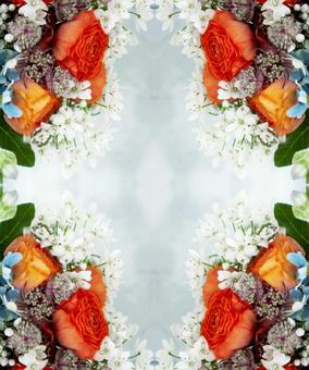 主にオレンジ色や白の多種花柄素材 花,花飾り,切り抜きの写真素材