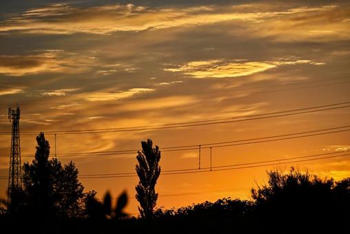 夕焼け 2025/8/15 夕焼け 2025/8/15 夕焼け,夕暮れ,夕方の写真素材