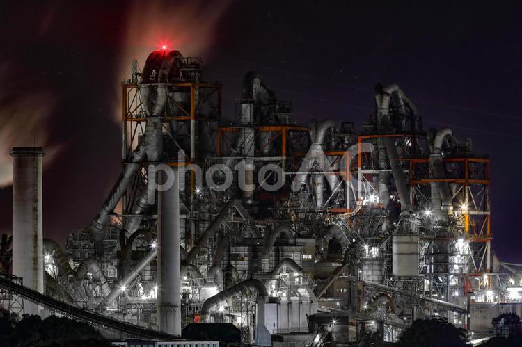 工場夜景　三菱マテリアル　苅田工場 工場夜景,夜景,工場萌えの写真素材