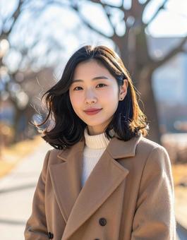 冬・コート姿の彼女 冬・コート姿の彼女の写真