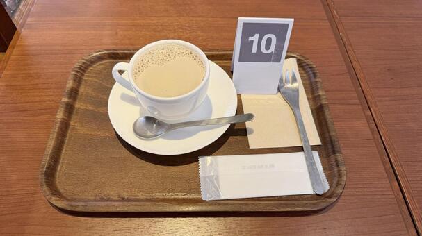 ホテルの朝食　カフェラテ カフェラテ,カフェオレ,コーヒーの写真素材