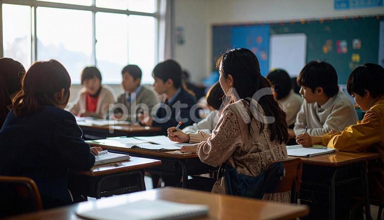 保護者会　放課後の小学校で会議をする人々 保護者会,人物,講演会の写真素材