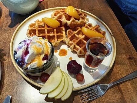 ワッフルの朝食 ワッフルの朝食の写真