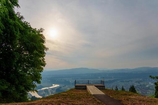 250516津南町川の展望台 新潟県,中魚沼郡,津南町の写真素材
