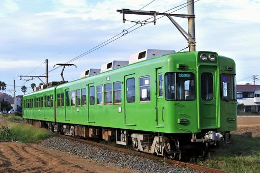 緑の銚子電鉄2000形 銚子電鉄,銚子電鉄2000形,2000形の写真素材